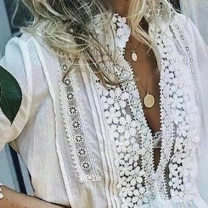 Bohemian lace top Ivory